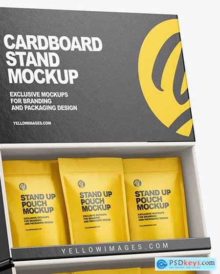 Cardboard Display Stand w- Pouches Mockup 68736