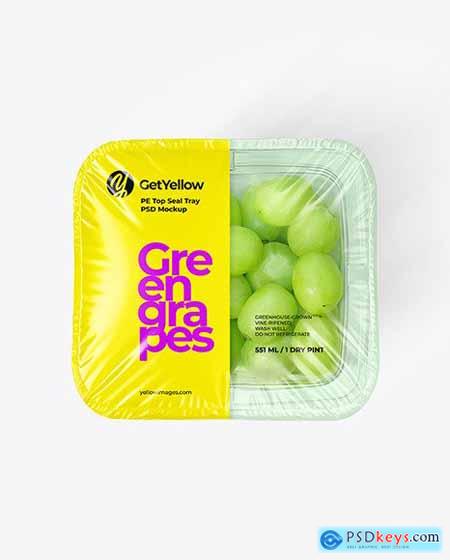 Download Clear Plastic Tray with Green Grapes Mockup Mockup 68893 ...