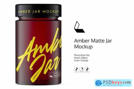 Amber Matte Jar Mockup 4944481