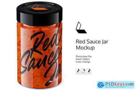 Red Sauce Jar Mockup 4956677
