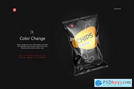 Tilted Glossy Snack Package Mockup 4941885