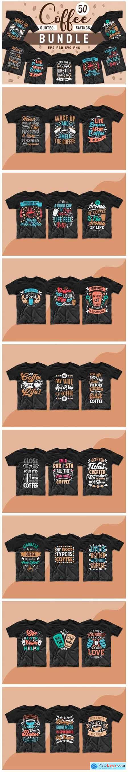 Coffee SVG Bundle Quotes T-shirt Design 5913315