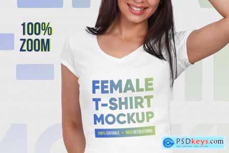 Female T-Shirt & Baseball Cap Mockup 5336844