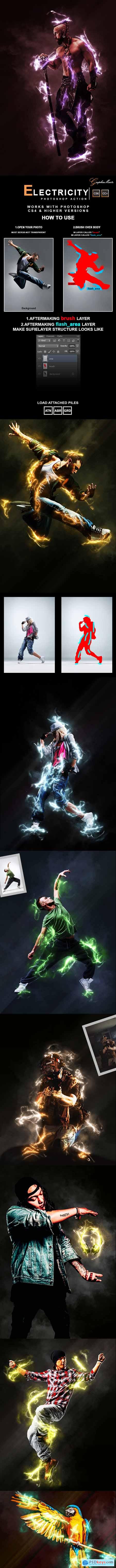 Electricity Photoshop Action 28441466