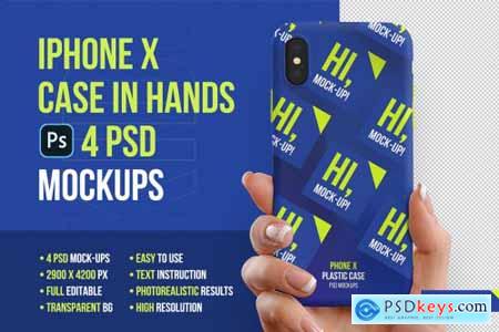 iPhone X Plastic Case Hands Mockup 5336853