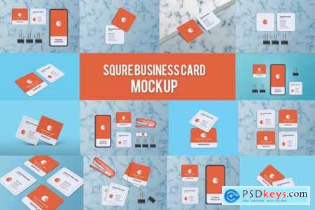 Square Business Card Mockup 5538947