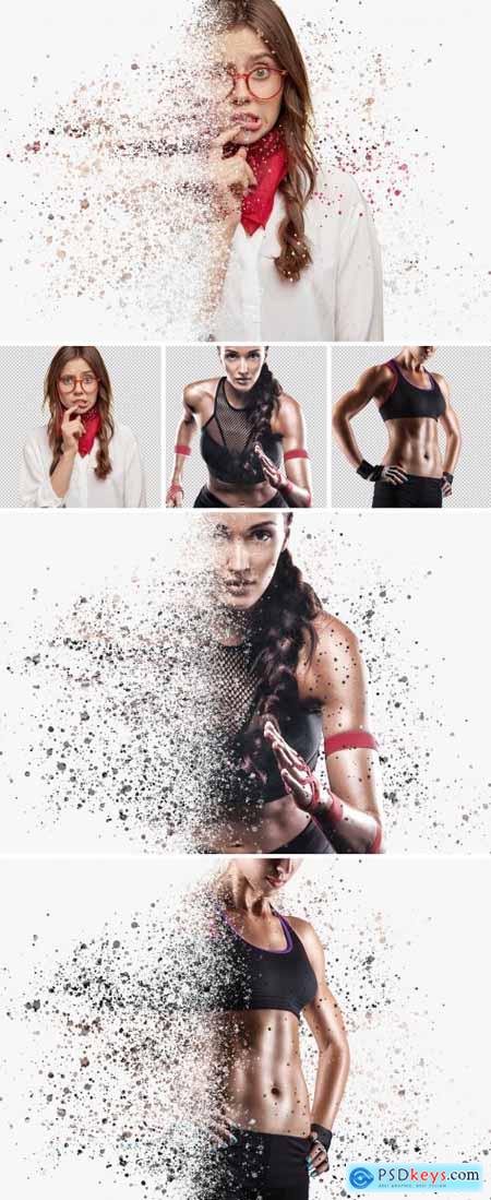 Dispersion Spatter Photo Effect with Particle Mockup 388063544