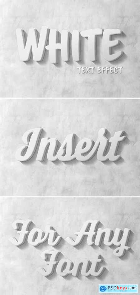 White 3D Text Effect with Shadow Mockup 388065371