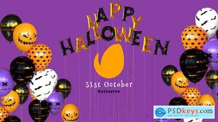 Happy Halloween Balloon Logo Reveal 28863311