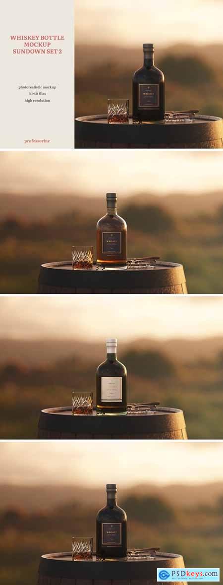 Whiskey Bottle Mockup - Sundown Set 2