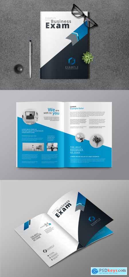 Creative Minimal Bifold Brochure with Blue Accents 388086382