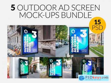 Outdoor Ad Screen MockUps Bundle 5 5456869
