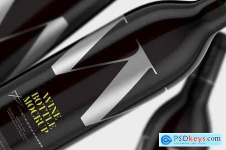 Dark Glass Wine Bottle Mockup 4998879