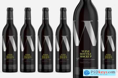 Dark Glass Wine Bottle Mockup 4998879