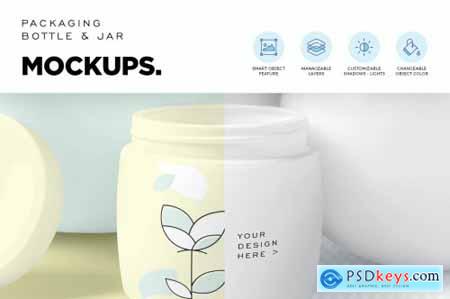 Cosmetic Packaging Bottle & Jar Mockups