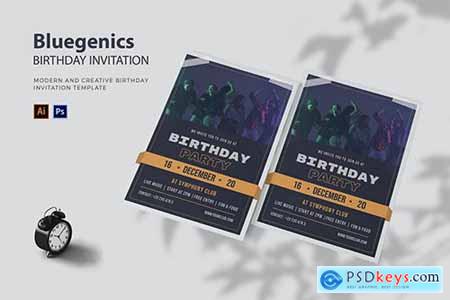 Bluegenics - Birthday Invitation
