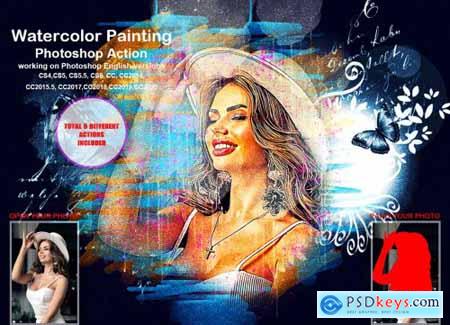 Watercolor Painting Photoshop Action 5458160