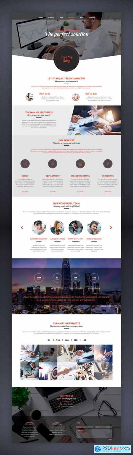 Website Layout with Red and Gray Accents 389938601