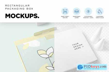 6 Rectangular Packaging Box Mockups