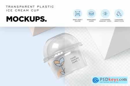 Transparent Plastic Ice Cream Cup Mockups