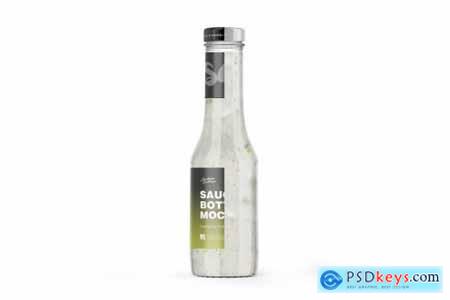 Clear Glass Sauce Bottle Mockup 5558050