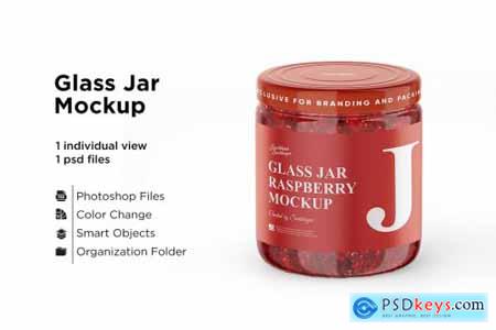 Glass Jar Paspberry Mockup 5558061