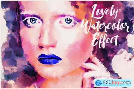 Lovely Watercolor Painting Effect Actions 5430930