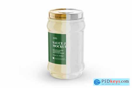 Clear Glass Mayonnaise Sauce Jar Mockup 5558048