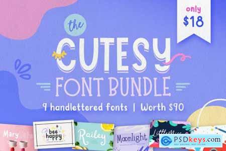 The Cutesy Font Bundle 9 Fonts! 5498545