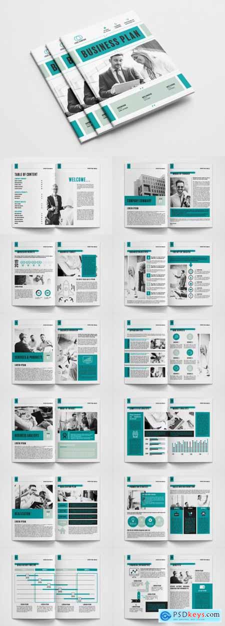 Business Plan Layout with Green Accents 390701648