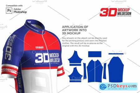 3D Mens Cycling Jersey Fullzip SS 5556411