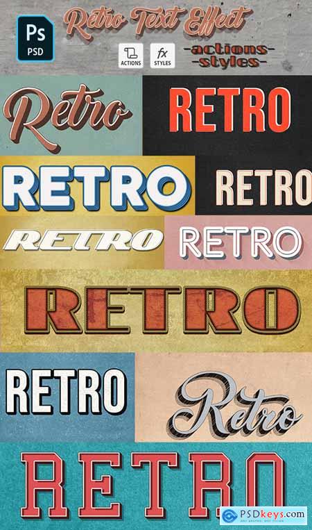 Retro Text Effect - 10 Photoshop Different Styles 29215768
