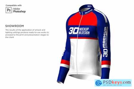 3D Mens Cycling Jersey Fullzip LS 5556480