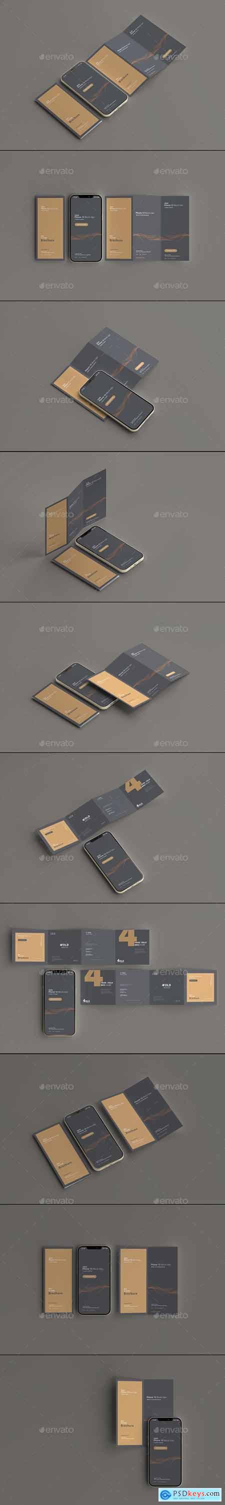 2020 Smart Phone 12 Mockups with Brochures 29123338