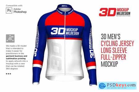 3D Mens Cycling Jersey Fullzip LS 5556480