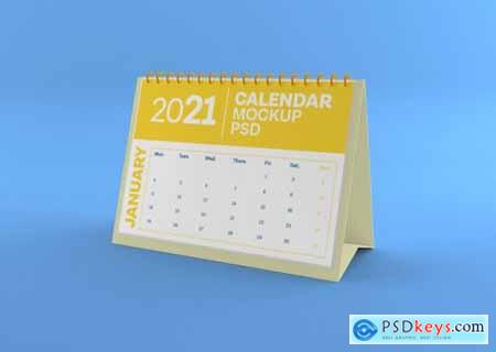 Horizontal desk calendar mockup