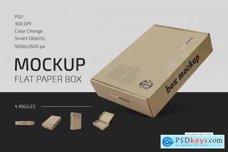 Flat Paper Box Mockup Set 5557307