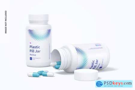 Plastic pill jars mockup