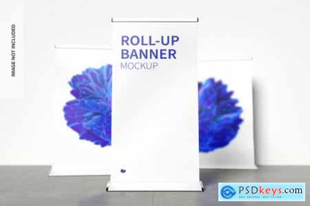 Standing roll-up banners mockup