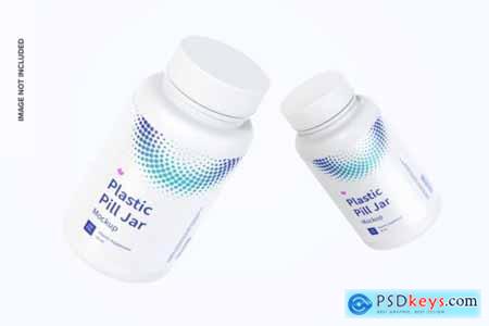 Plastic pill jars mockup