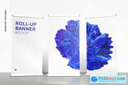 Standing roll-up banners mockup