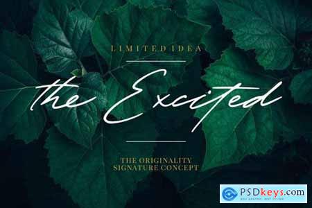The Excited - Stylistic Signature Font