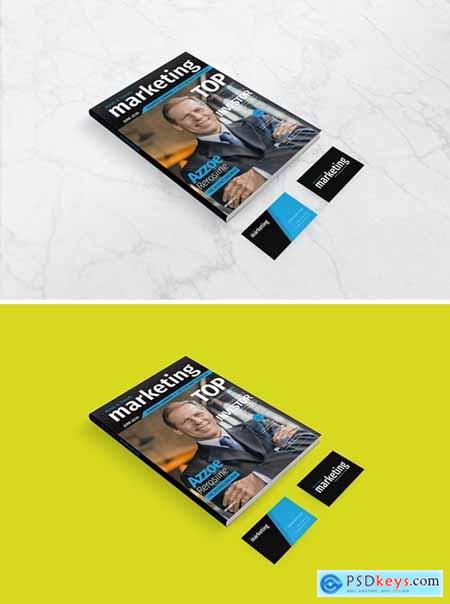 Mockup - A4 Magazine and Business Card