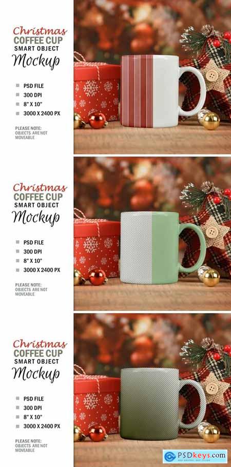 Christmas Coffee Glass Cup Mockup Smart Object