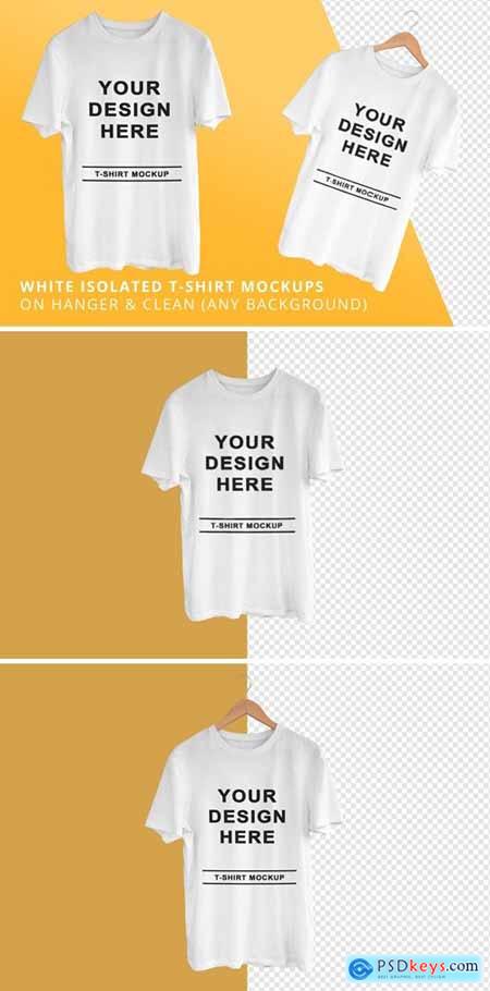 White Isolated T-Shirts Mockups