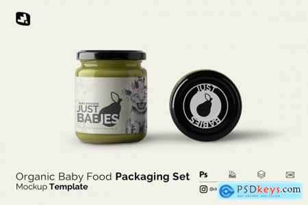 Organic Baby Food Packaging Mockup 4792961