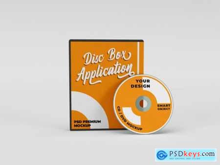 Application installer cd dvd disc cover package realistic mockup