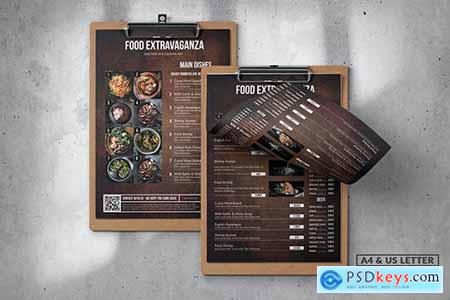 Food Menu Design - Single Page - A4 & US Letter CDHF8EW