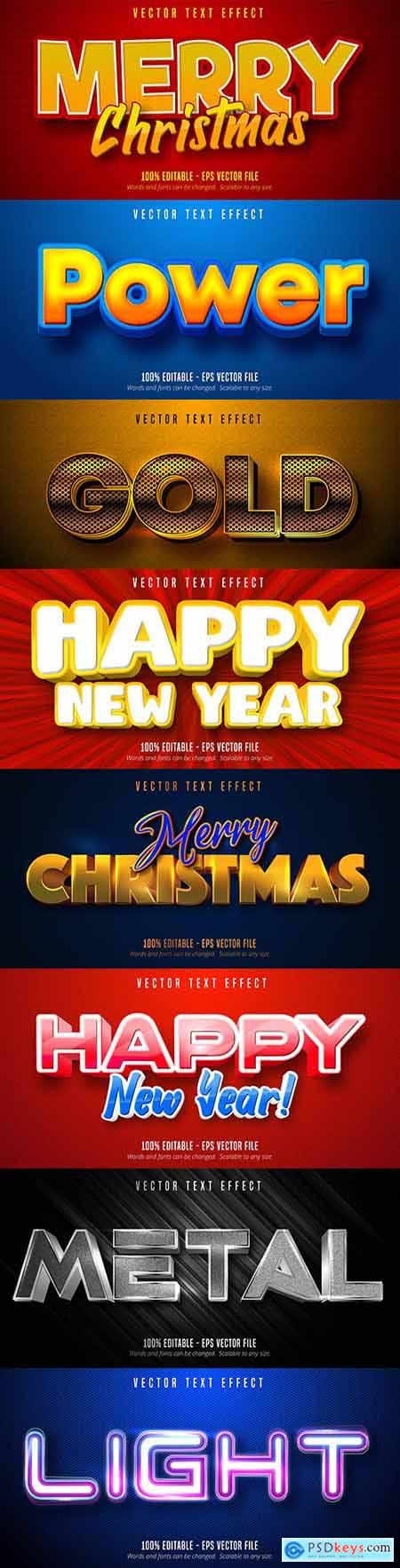 Merry Christmas editable font effect text collection illustration design 2