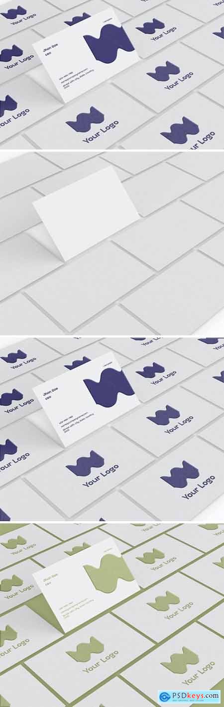 Array of Business Cards Mockup